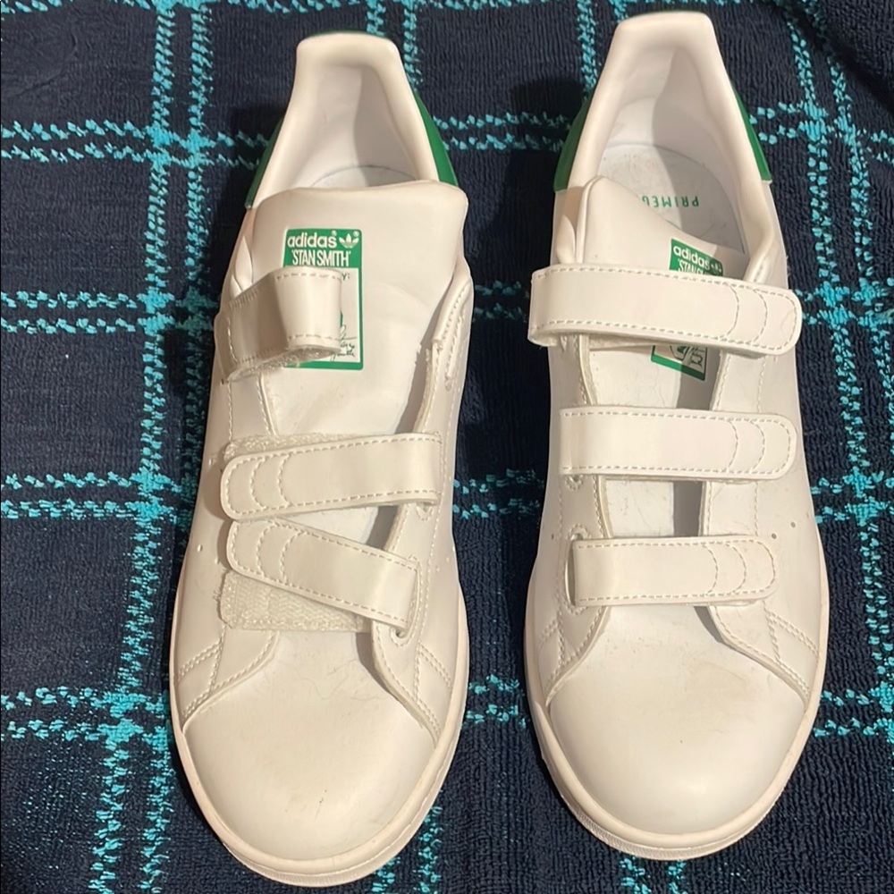Adidas White Sneakers with Velcro Straps Men’s 7.5 US